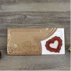 Pocket Invitation Card Wooden Decoration Invitation Card Half Fold Invitation